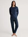 Schlafanzug CALIDA "Sweet Dreams", Damen, Gr. L (48/50), blau (peacoat blau),