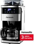 HANSEATIC Kaffeemaschine mit Mahlwerk "HCMG105015SD", silber (schwarz, silber),...