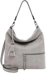 Beuteltasche TAMARIS "Beutel TAS Nele", Damen, Gr. B/H/T: 37cm x 33cm x 14cm 0, grau