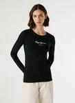 Langarmshirt PEPE JEANS "NEW VIRGINA L/S", Damen, Gr. L/40, schwarz (schwarz 999),