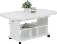 Couchtisch HELA, wei&szlig;, B:107cm H:54cm T:67cm, Tische, Couchtisch, auf Rollen,