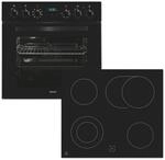 EXQUISIT Elektro-Herd-Set "EHE285-HBZ-020", Energieeffizienz: A, schwarz, Herdsets,