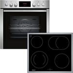 NEFF Elektro-Herd-Set "EDX40", Energieeffizienz: A+, grau (edelstahl), Herdsets,
