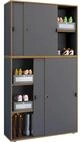 Aktenschrank VCM "B&uuml;roschrank Aktenschrank Schiebet&uuml;ren Salia 5fach", schwarz