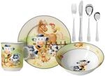 Kindergeschirr-Set RITZENHOFF & BREKER "Kindergeschirr mit Besteck Hoftiere bunt",