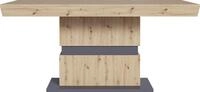 Esstisch BYLIVING "Matthew", braun (eichefarbend), B:140cm H:75cm T:90cm, Tische,