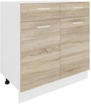 Unterschrank VCM "K&uuml;chenschrank B 80 cm Unterschrank Schublade Esilo", braun (wei&szlig;,