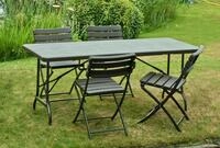 Garten-Essgruppe GARDEN PLEASURE "TABORA", schwarz (schwarz, schwarz, schwarz),