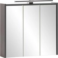 Spiegelschrank SCHILDMEYER "Palermo, Spiegelschrank, Made in Germany, B: 65 cm", grau