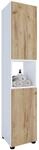 Hochschrank VCM "Holz Badm&ouml;bel Badschrank Hochschrank Flandu", braun (wei&szlig;, honig,