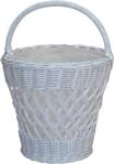 W&auml;schekorb, wei&szlig;, B:40cm H:60cm T:40cm &Oslash;:40cm, Geflecht Rattan, HOFMANN LIVING AND