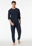 Schlafanzug SCHIESSER "Comfort Essentials", Herren, Gr. 48, blau (803,...