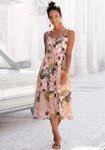 Sommerkleid LASCANA "aus Leinenmix mit Baumwolle und tropischem Alloverdruck", Damen,