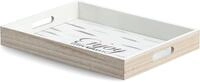 Tablett ZELLER PRESENT "Enjoy", wei&szlig;, B:30cm H:5,5cm L:40cm, Tabletts, Tablett,