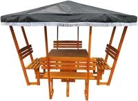 Holzpavillon PROMADINO "Rosenheim", gr&uuml;n (braun, gr&uuml;n), B/H/T: 304cm x 213cm x