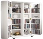 Media-Regal VCM "Holz Schrank CD DVD Regal abschlie&szlig;bar Engalo XL", wei&szlig;, B:60cm