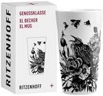 Becher RITZENHOFF "Kaffeebecher XL Genussklasse 525 ml schwarz-wei&szlig;", bunt (schwarz,