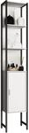 Hochschrank VCM "Holz Metall Badm&ouml;bel Badschrank Hochschrank Edino", wei&szlig;, B:33cm