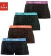 Hipster BRUNO BANANI, Herren, Gr. S, 4 Stk., schwarz (schwarz, bedruckt), Jersey,