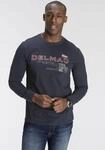 Langarmshirt DELMAO, Herren, Gr. S (44/46), blau (dunkelblau), Single Jersey,