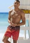 Badeshorts H.I.S, Herren, Gr. S (46/48), N-Gr, rot (rot bedruckt), Microfaser,
