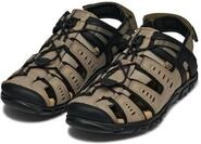 Sandale GEOX "UOMO SANDAL STRADA C", Herren, Gr. 40, schwarz (helltaupe, schwarz),