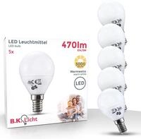 B.K.LICHT LED-Leuchtmittel, Energieeffizienz: F, wei&szlig;, L:8,1cm &Oslash;:4,6cm,