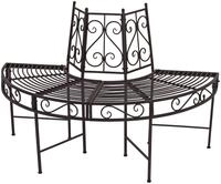 Baumbank GARDEN PLEASURE, braun (rost), B:122cm H:80cm T:62cm, Stahl, Sitzb&auml;nke,