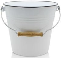 Putzeimer KR&Uuml;GER, wei&szlig;, H:21cm T:22,2cm &Oslash;:22cm, Emaille, Eimer, Putzeimer,