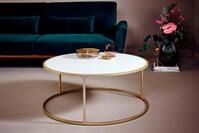 Couchtisch JAHNKE "SOL COFFEE", wei&szlig; (gold, marmor wei&szlig;, gold, look, marmor,