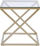 Beistelltisch JAHNKE "XTRA BY SIDE", gold (klarglas, gold, goldfarben, klarglas),