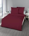 Bettw&auml;sche KAEPPEL "Uni", rot (bordeaux), B/L: 135cm x 200cm, 1 Stk., 1 Stk.,