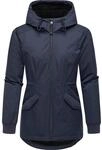 Winterjacke RAGWEAR "Winterjacke Dowey Warm Rain", Damen, Gr. XS, blau (navy),