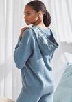 Strickjacke ELBSAND, Damen, Gr. 44/46, blau (petrol), Feinstrick, Obermaterial: 50%
