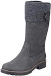 Winterstiefel RIEKER, Damen, Gr. 36, Normalschaft, grau (dunkelgrau), Filz,