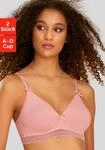 Bralette-BH "BH ohne B&uuml;gel, Baumwoll-BH", Damen, Gr. 70, Cup A, wei&szlig; (rose,...