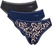Slip SLOGGI "Slip GO Crush High leg C3P 3er Pack", Damen, Gr. L, blau, Obermaterial: