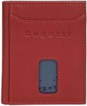 Geldb&ouml;rse BUGATTI "SECURE SLIM", Damen, rot, Leder, leicht gl&auml;nzend, unifarben,