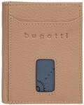 Geldb&ouml;rse BUGATTI "SECURE SLIM", Damen, beige, Leder, leicht gl&auml;nzend, unifarben,