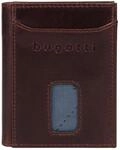 Geldb&ouml;rse BUGATTI "SECURE SLIM", Damen, braun, Leder, Kleinlederwaren Geldb&ouml;rse,