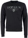 Sweatshirt TOP GUN "Sweater TG20213005", Herren, Gr. S, schwarz, Obermaterial: 100%