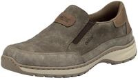Slipper RIEKER, Herren, Gr. 40, grau (taupe, braun), Lederimitat, Basic, Schuhe