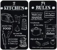 Herd-Abdeckplatte MAXIMEX "Universal Modell KITCHEN RULES", schwarz-wei&szlig; (schwarz,
