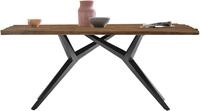 Esstisch SIT "Leiria aus Teak mit 50-mm-Platte & extravagantem Metallgestell", beige