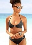 Triangel-Bikini JETTE, Damen, Gr. 32, Cup A/B, schwarz, Polyamid, Glitzerf&auml;den,