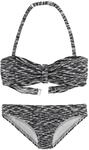Bandeau-Bikini VENICE BEACH, Jungen, Gr. 122/128, N-Gr, schwarz-wei&szlig; (schwarz,