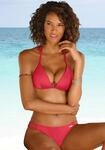 Triangel-Bikini BRUNO BANANI, Damen, Gr. 32, Cup A, rot, Polyamid, unifarben,