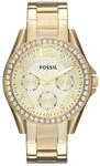 Multifunktionsuhr FOSSIL "RILEY", gold (goldfarben, champagnerfarben), Armbanduhren,