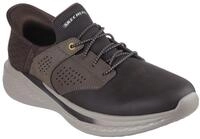 Slip-On Sneaker SKECHERS "SLADE", Herren, Gr. 40, braun (braun, dunkelbraun), Leder,