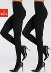 Strickstrumpfhose LASCANA, Damen, Gr. 40/42, schwarz (2x schwarz), Obermaterial: 70%